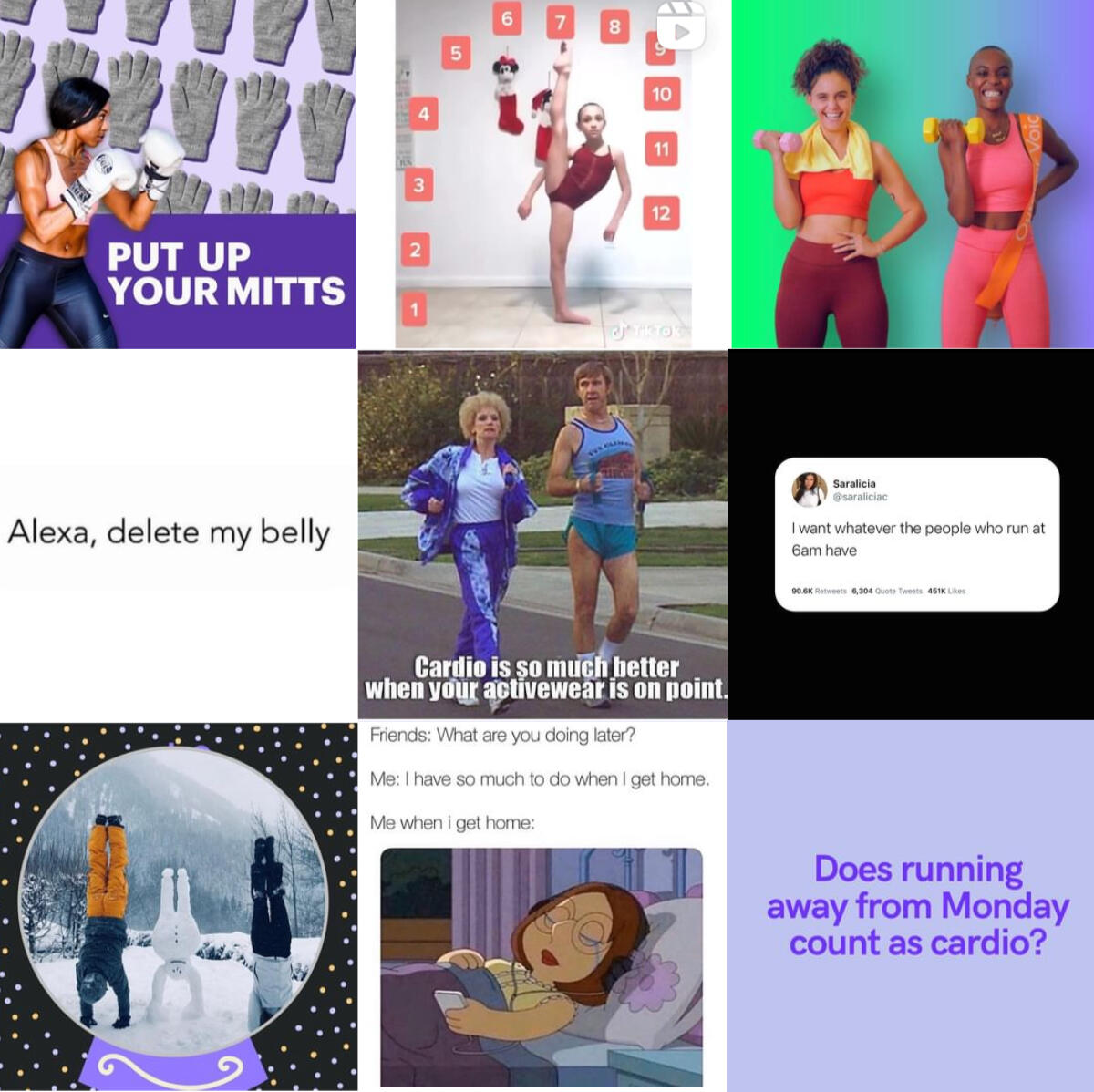Snapshot of Activvely's social media profile, including a mix of branded, curated, and evergreen posts.